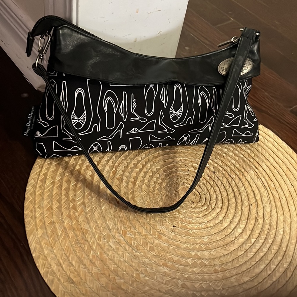 Vintage Reversible 2 in 1 Baguette Shoulder Canvas Hand Bag - Picture 13 of 16